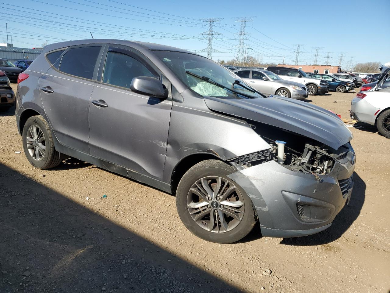 2015 Hyundai Tucson VIN KM8JTCAF8FU003497 Copart auction photo, front end / rear end damage thumbnail 4