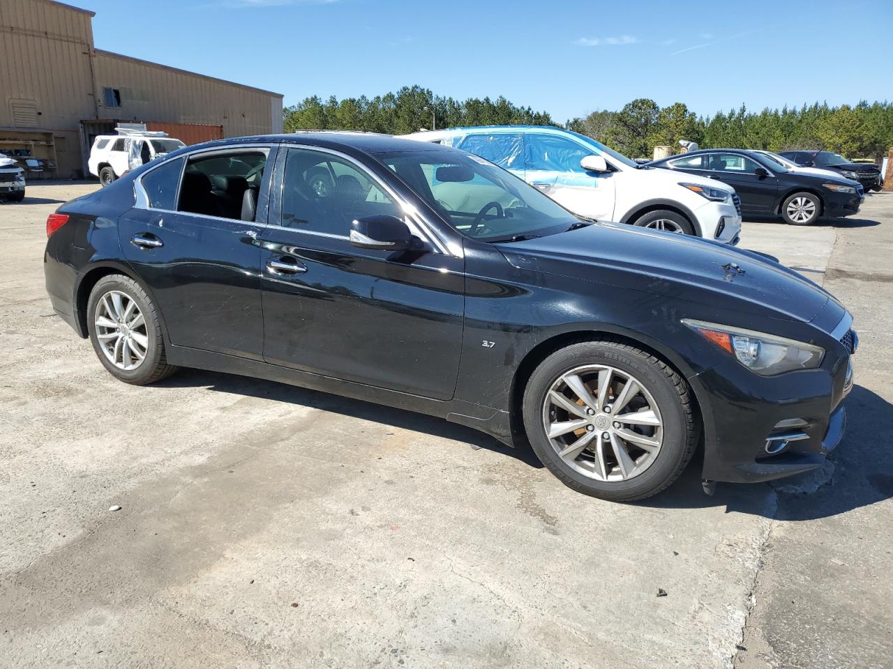 2015 Infiniti Q50 VIN JN1BV7AP9FM355932 Copart auction photo, side damage thumbnail 4