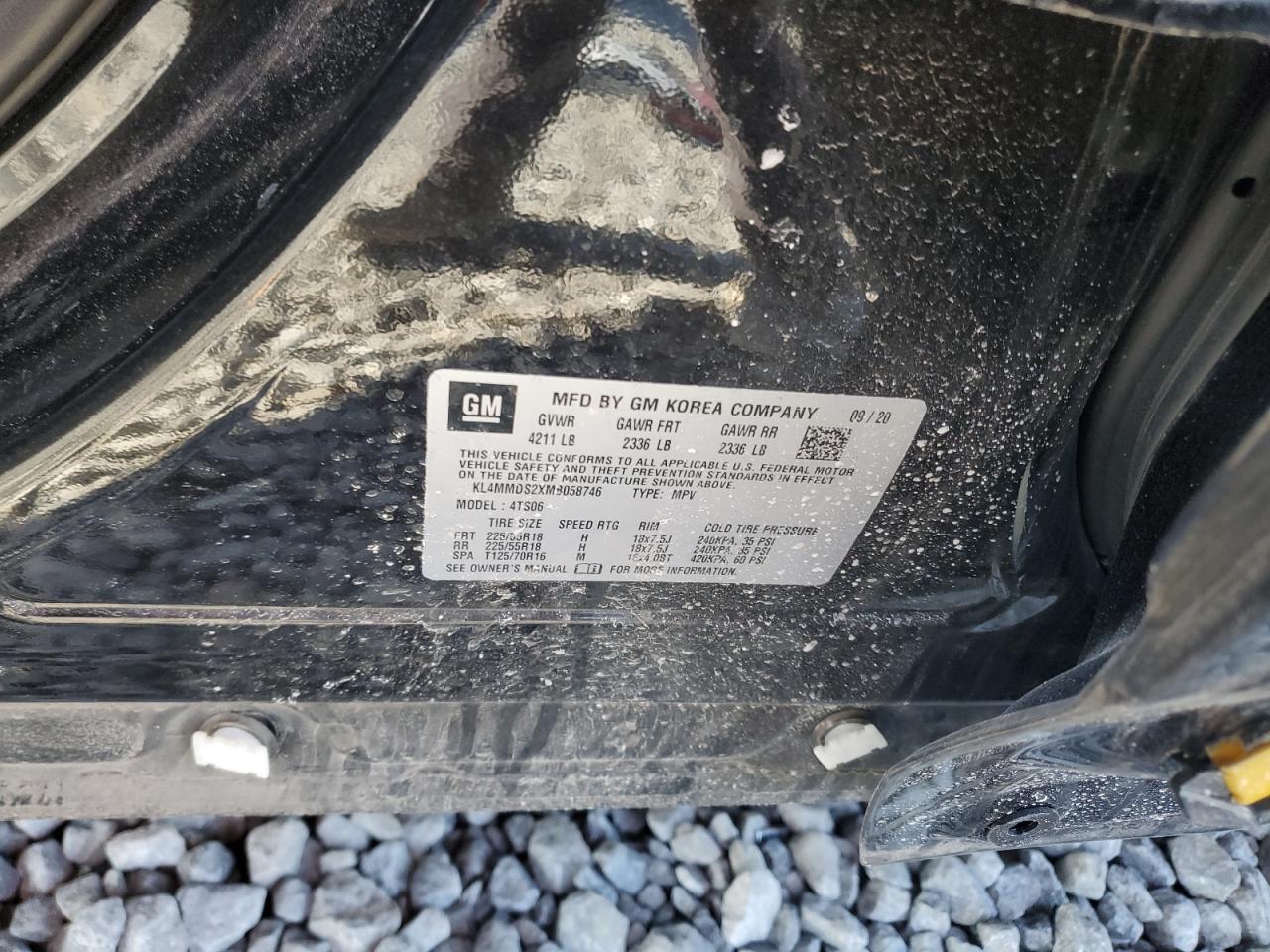 2021 Buick Encore VIN KL4MMDS2XMB058746 Copart auction photo, front end / side damage thumbnail 14
