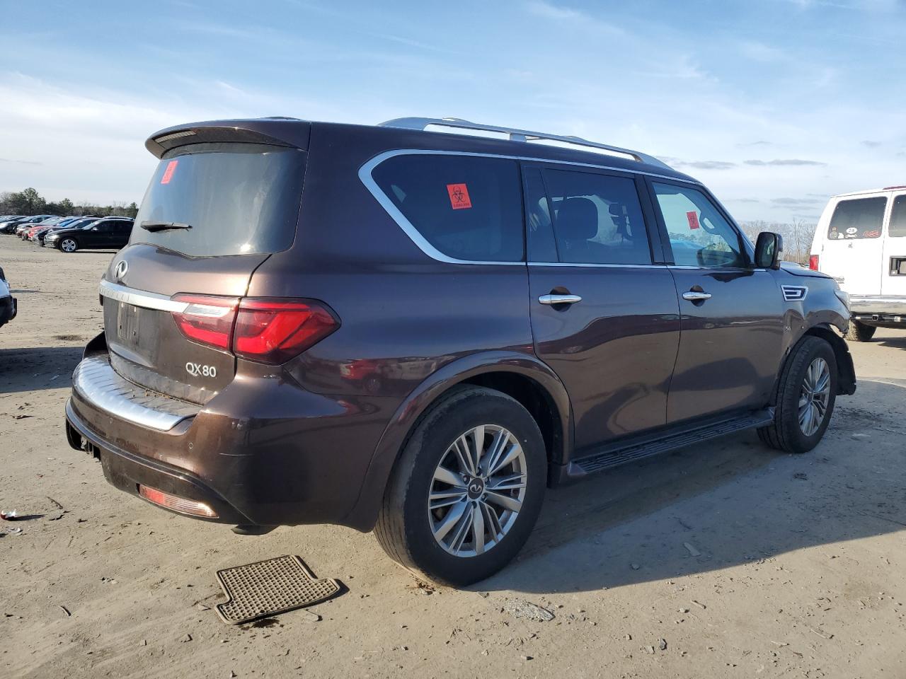 2018 Infiniti QX80 VIN JN8AZ2NF1J9664277 Copart auction photo, all over damage thumbnail 3