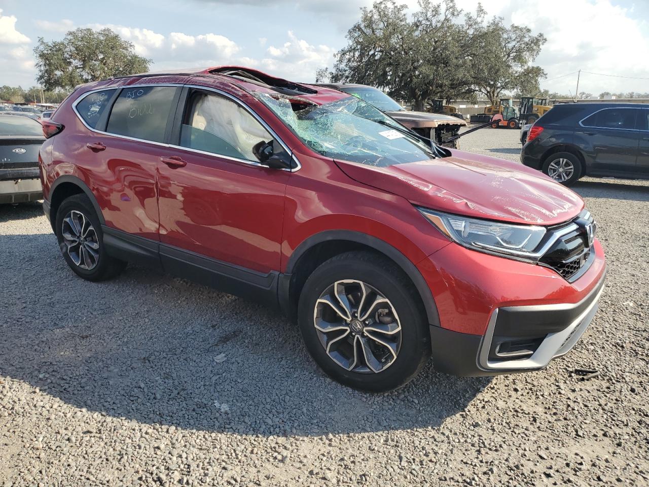 2021 Honda CR-V VIN 2HKRW2H57MH673166 Copart auction photo, rollover damage thumbnail 4