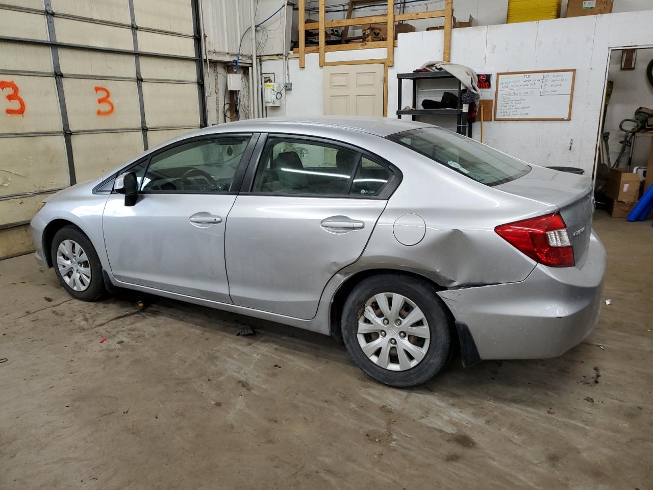 2012 Honda Civic VIN 2HGFB2F59CH314976 Copart auction photo, side damage thumbnail 2