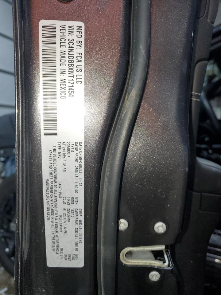 2022 Jeep Compass VIN 3C4NJDBBXNT171454 Copart auction photo, front end damage thumbnail 16