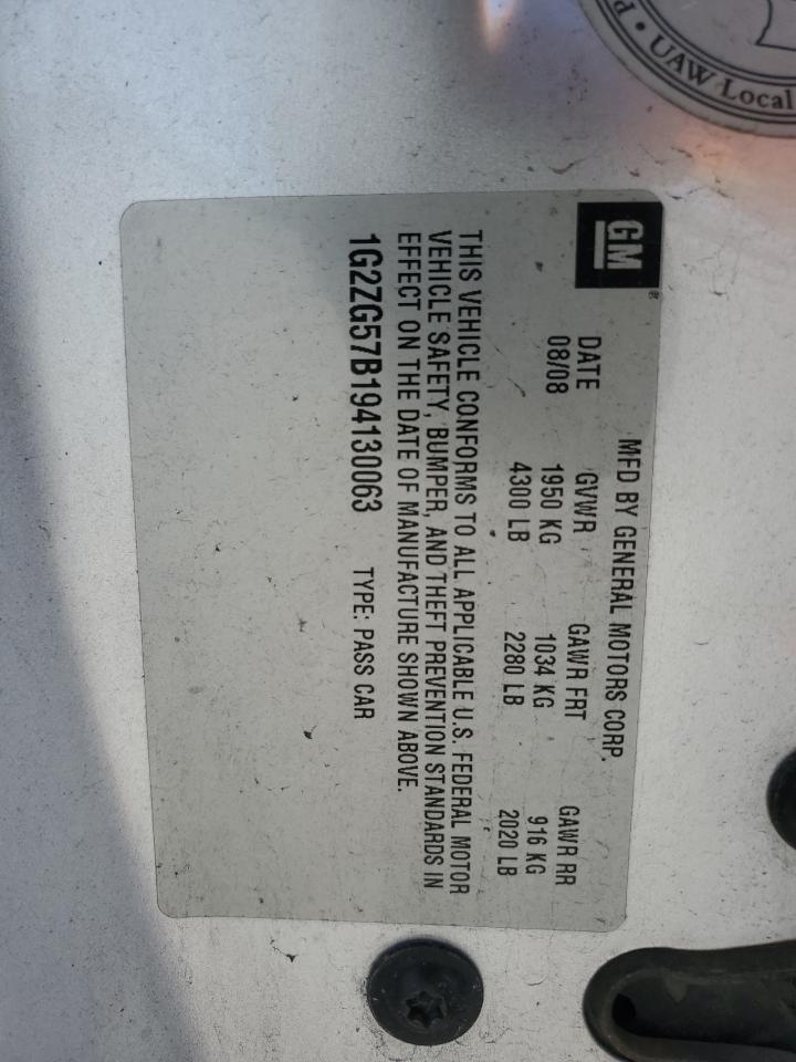 2009 Pontiac G6 VIN 1G2ZG57B194130063 Copart auction photo, all over damage thumbnail 12