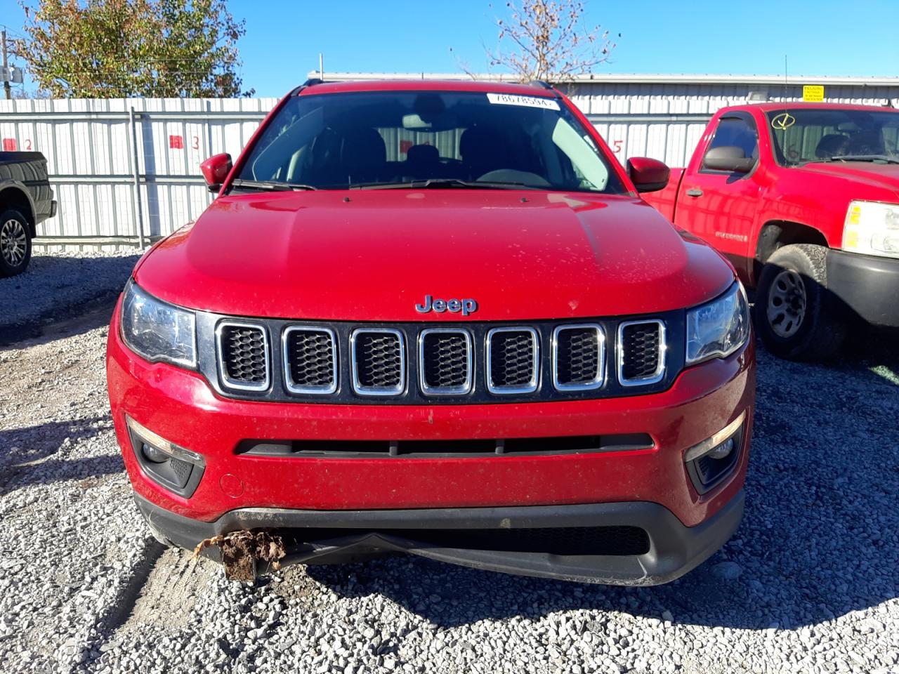 2019 Jeep Compass VIN 3C4NJDBB3KT849991 Copart auction photo, front end / side damage thumbnail 5