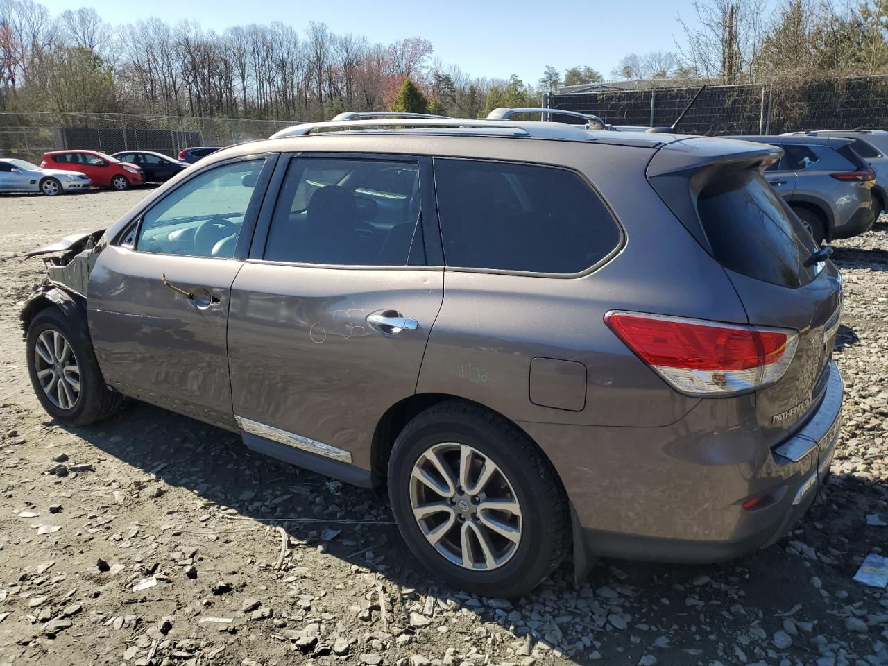 2014 Nissan Pathfinder VIN 5N1AR2MM1EC706950 Copart auction photo, front end / side damage thumbnail 2