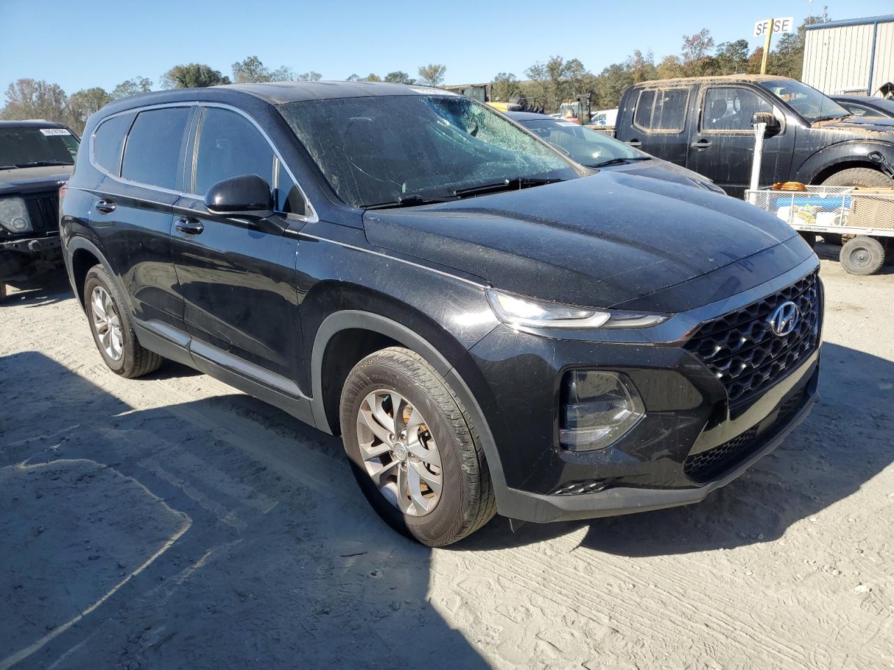 2019 Hyundai Santa Fe VIN 5NMS23AD9KH015377 Copart auction photo, top/roof damage thumbnail 4