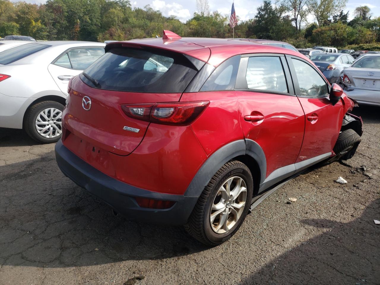 2016 Mazda CX-3 VIN JM1DKBC78G0123152 Copart auction photo, undercarriage / front end damage thumbnail 3