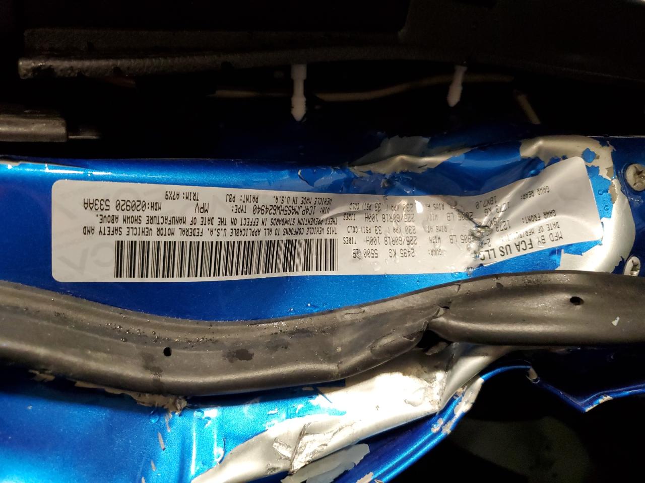 2017 Jeep Grand Cherokee VIN 1C4PJMAS5HW624940 Copart auction photo, all over damage thumbnail 13