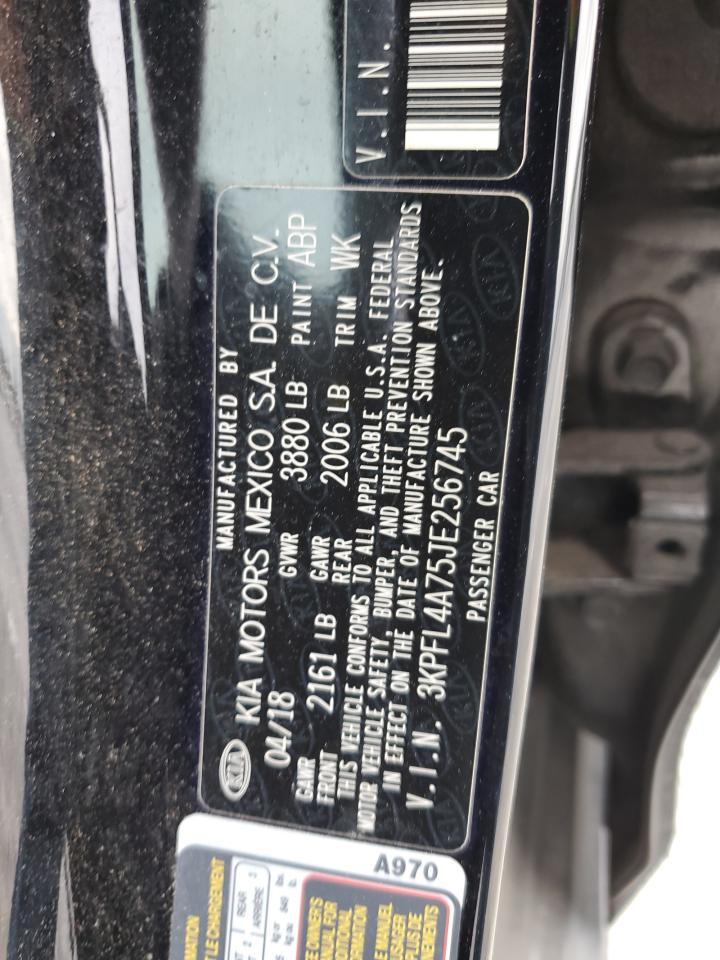 2018 KIA Forte VIN 3KPFL4A75JE256745 Copart auction photo, front end damage thumbnail 14