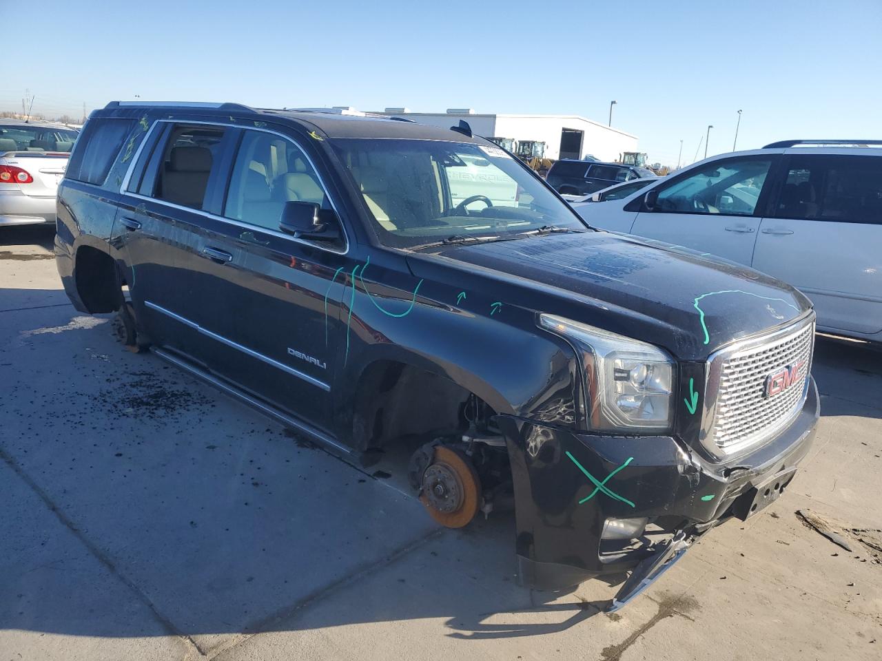 2015 GMC Yukon VIN 1GKS2CKJ4FR569940 Copart auction photo, vandalism / stripped damage thumbnail 4