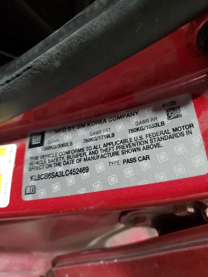 2020 Chevrolet Spark VIN KL8CB6SA3LC452469 Copart auction photo, all over damage thumbnail 12