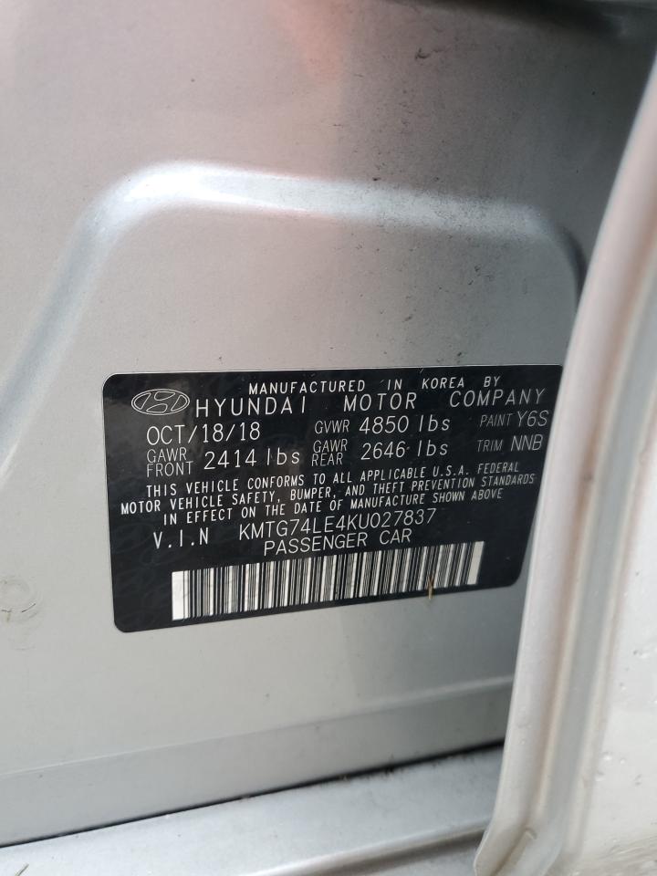2019 Genesis G70 VIN KMTG74LE4KU027837 Copart auction photo, water/flood damage thumbnail 13