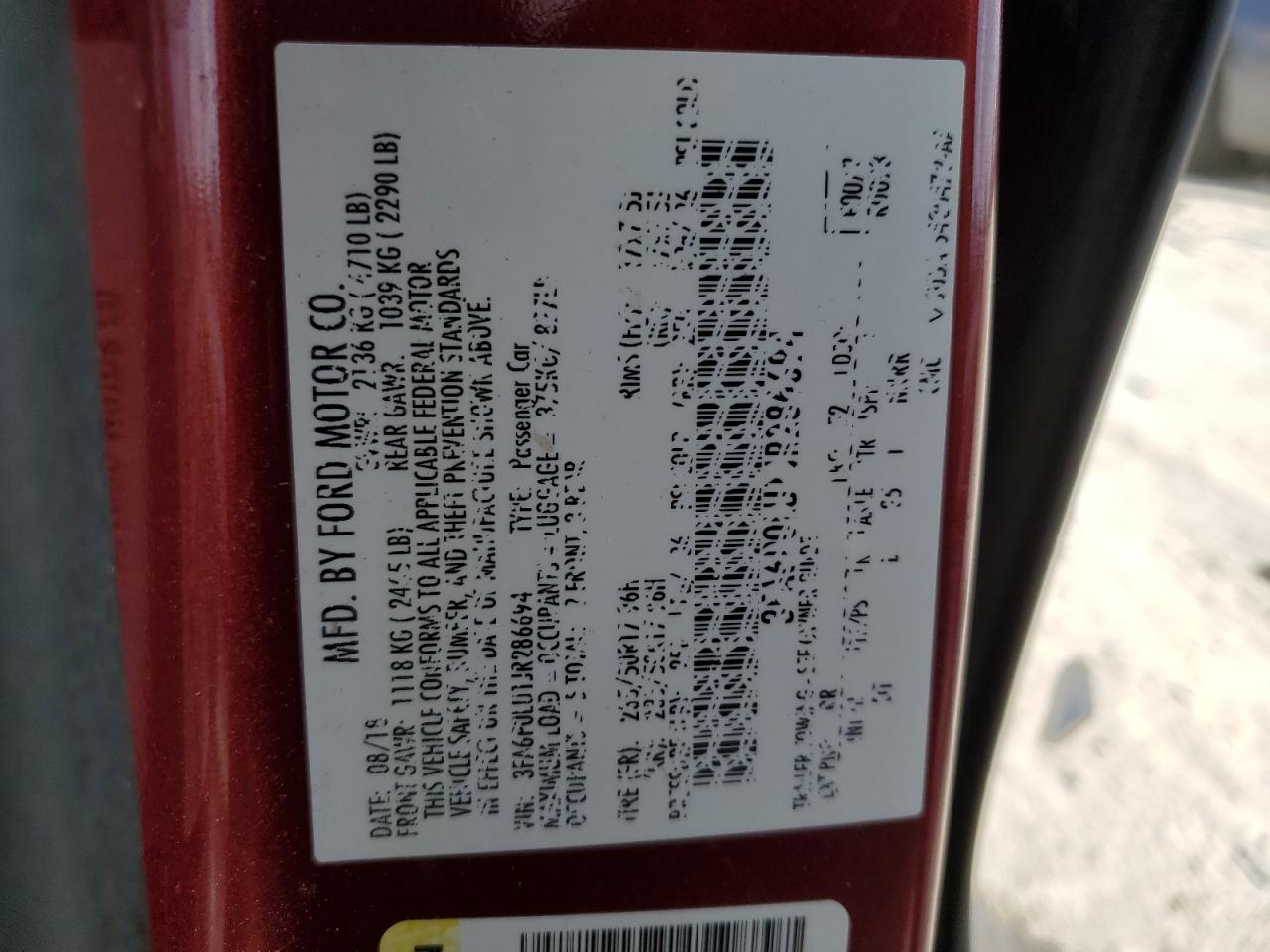 2018 Ford Fusion VIN 3FA6P0LU1JR286694 Copart auction photo, front end damage thumbnail 12