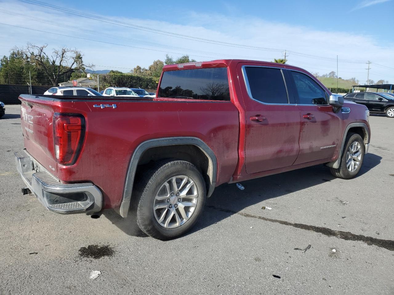 2020 GMC Sierra VIN 3GTU9BEDXLG161096 Copart auction photo, side damage thumbnail 3