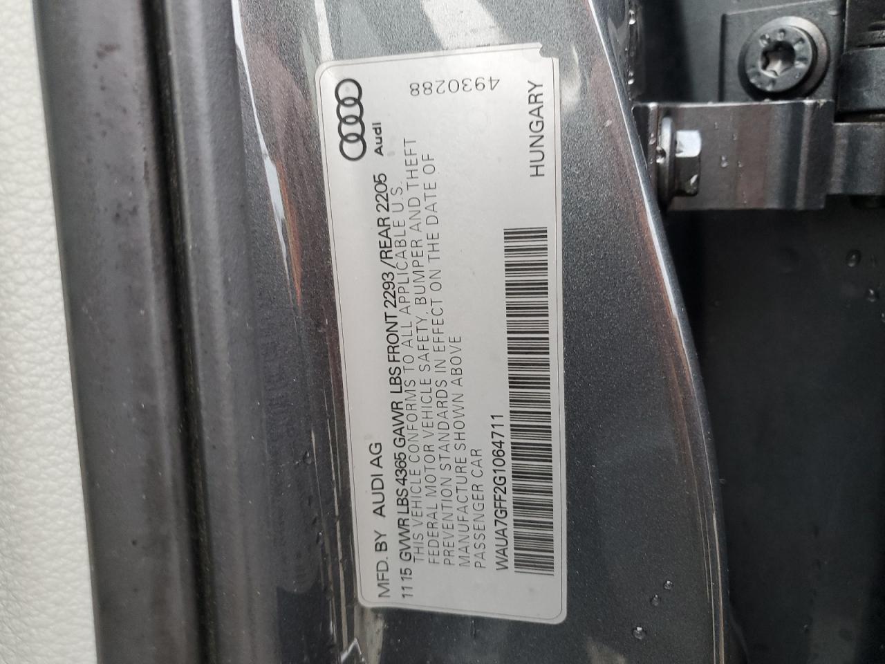 2016 Audi A3 VIN WAUA7GFF2G1064711 Copart auction photo, all over damage thumbnail 14