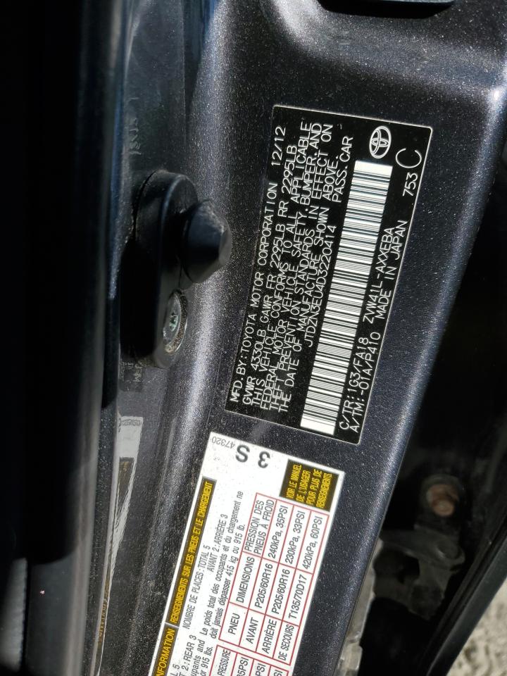 2013 Toyota Prius VIN JTDZN3EU4D3220414 Copart auction photo, all over damage thumbnail 12