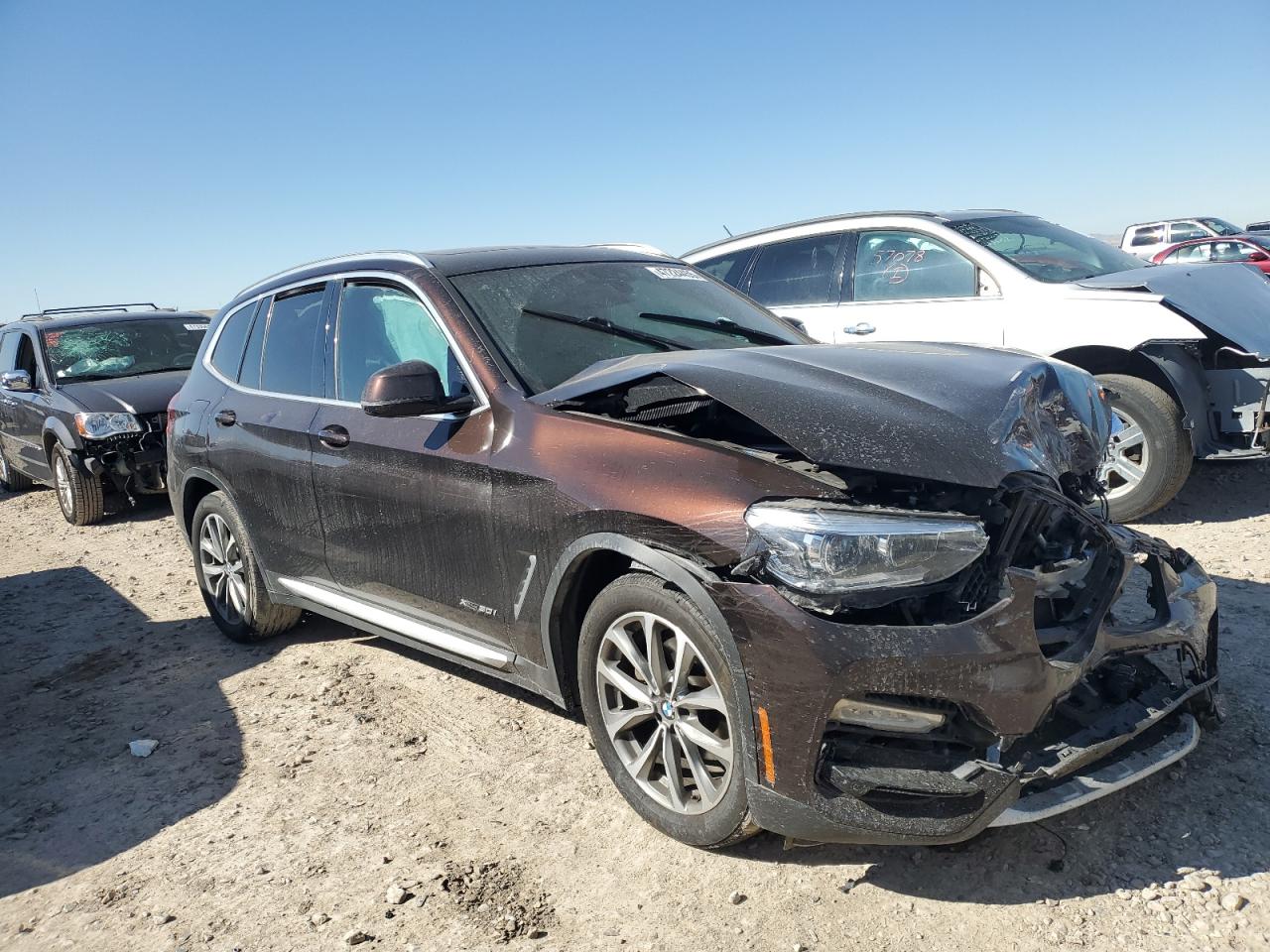 2018 BMW X3 VIN 5UXTR9C52JLC69679 Copart auction photo, front end damage thumbnail 4