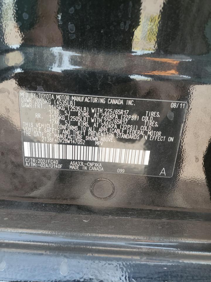 2011 Toyota RAV 4 VIN 2T3BF4DV2BW147052 Copart auction photo, rear end damage thumbnail 13