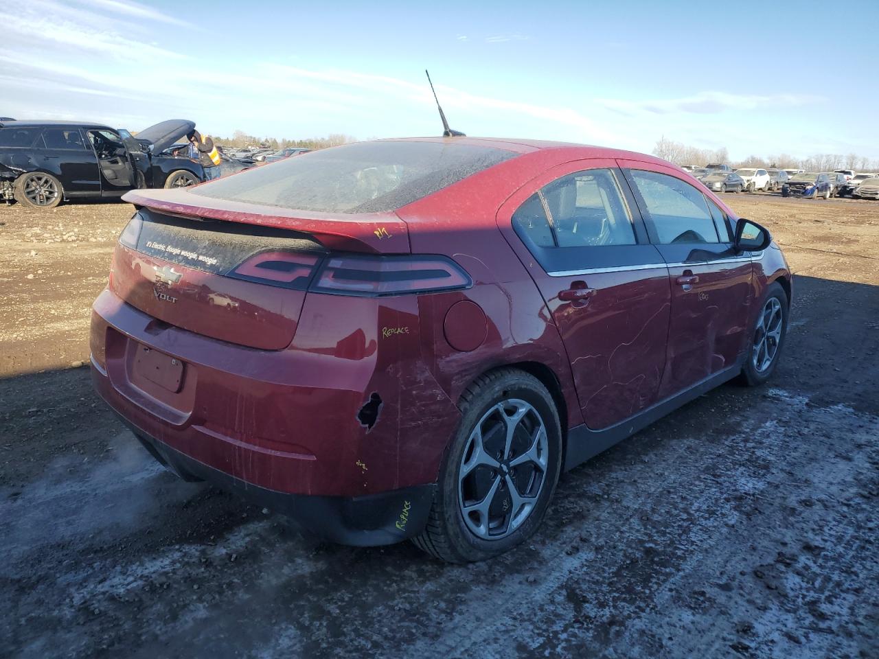 2013 Chevrolet Volt VIN 1G1RD6E48DU114684 Copart auction photo, rear end / side damage thumbnail 3