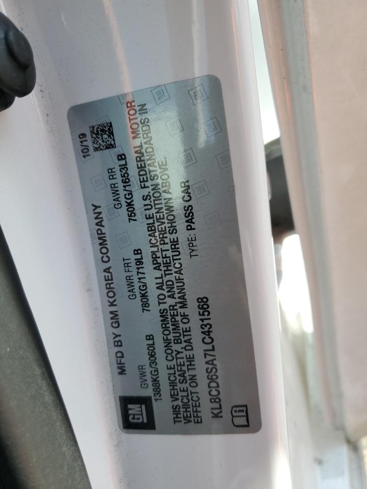 2020 Chevrolet Spark VIN KL8CD6SA7LC431568 Copart auction photo, front end / rear end damage thumbnail 15