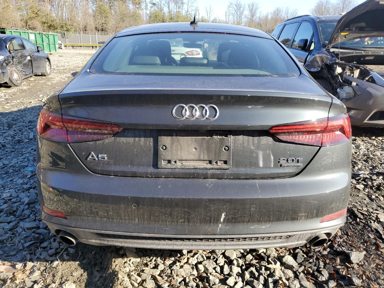 2018 Audi A5 VIN WAUENCF54JA108240 Copart auction photo, front end / undercarriage damage thumbnail 6