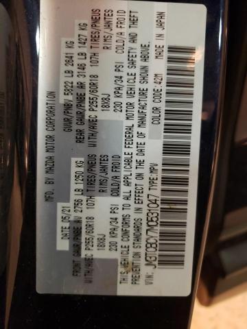 2021 Mazda CX-9 VIN JM3TCBCY7M0531047 Copart auction photo, front end / frame damage damage thumbnail 14
