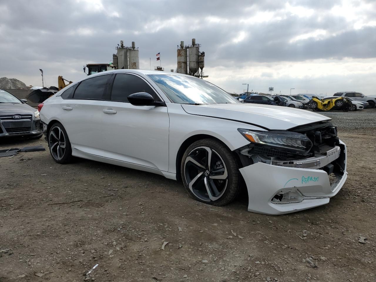 2021 Honda Accord VIN 1HGCV1F30MA106214 Copart auction photo, all over damage thumbnail 4