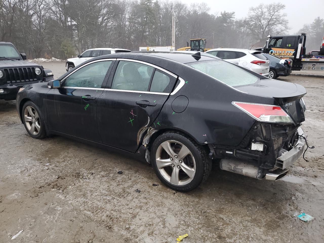 2012 Acura TL VIN 19UUA8F73CA006229 Copart auction photo, rear end / side damage thumbnail 2