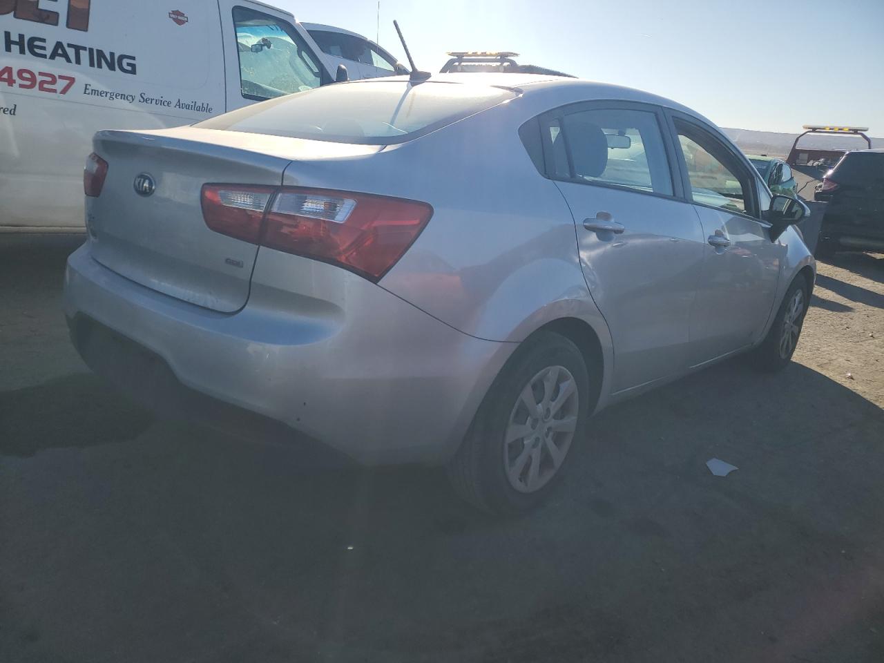 2015 KIA Rio VIN KNADM4A39F6427816 Copart auction photo, side damage thumbnail 3