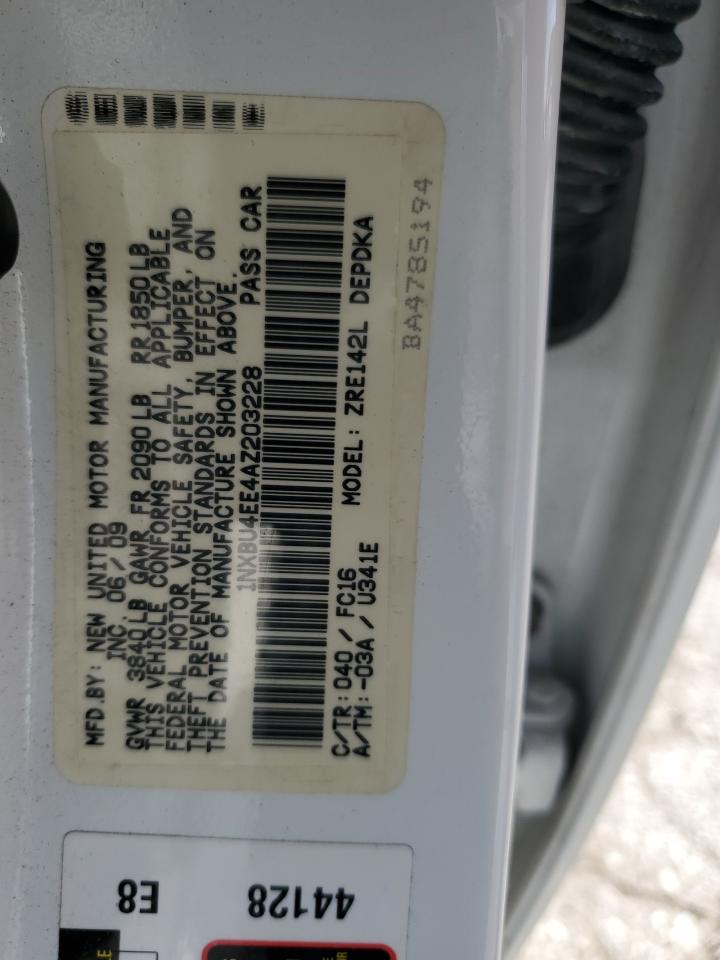 2010 Toyota Corolla VIN 1NXBU4EE4AZ203228 Copart auction photo, rear end damage thumbnail 12