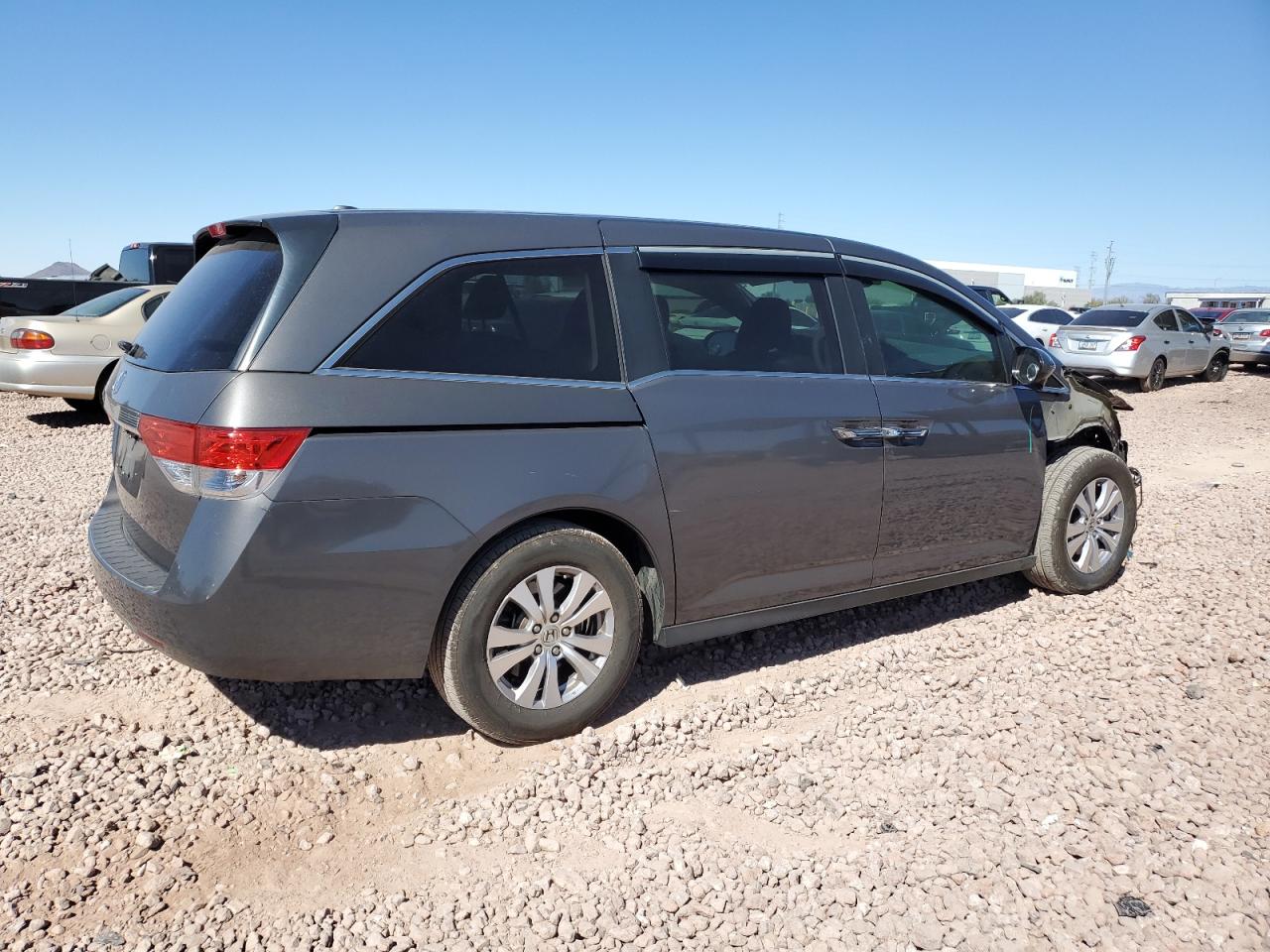 2014 Honda Odyssey VIN 5FNRL5H69EB100725 Copart auction photo, front end / side damage thumbnail 3