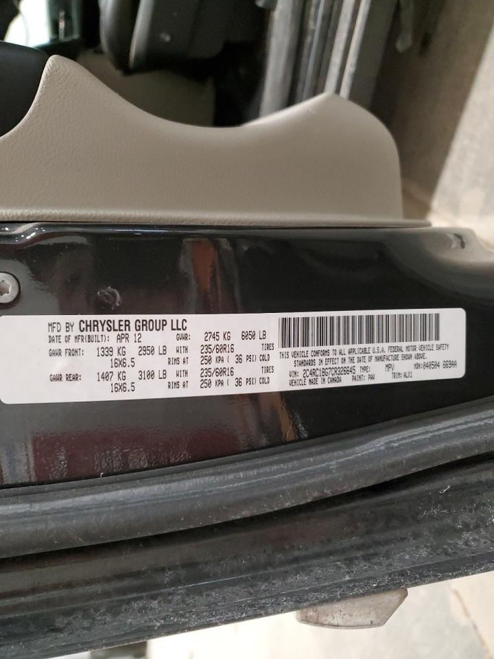 2012 Chrysler Town & Country VIN 2C4RC1BG7CR326645 Copart auction photo, front end damage thumbnail 15