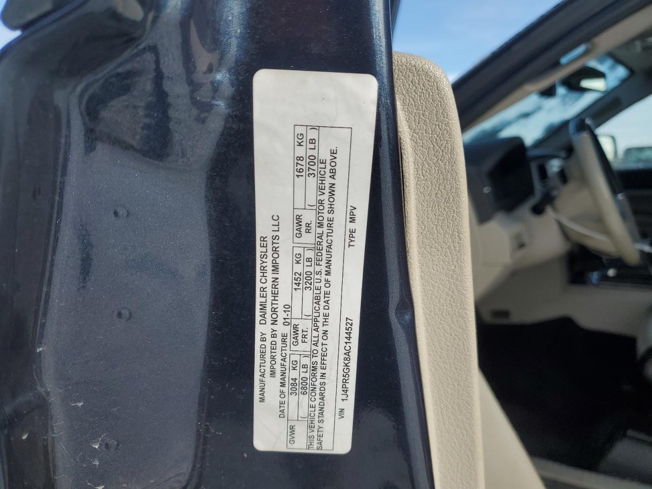 2010 Jeep Grand Cherokee VIN 1J4PR5GK8AC144527 Copart auction photo, front end damage thumbnail 13