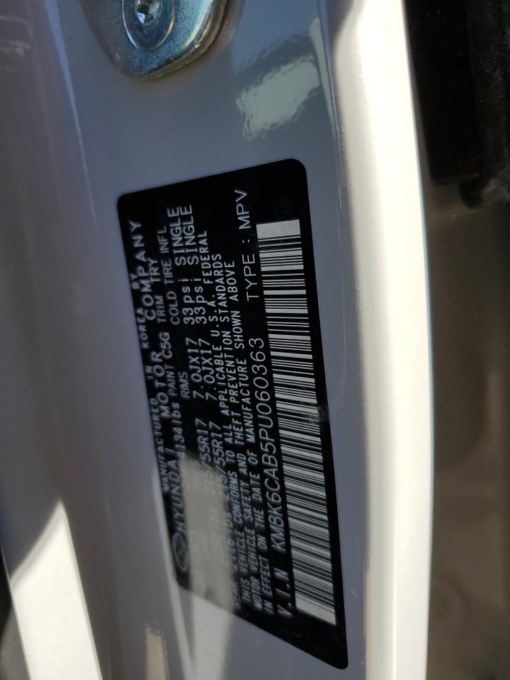2023 Hyundai Kona VIN KM8K6CAB5PU060363 Copart auction photo, water/flood damage thumbnail 14