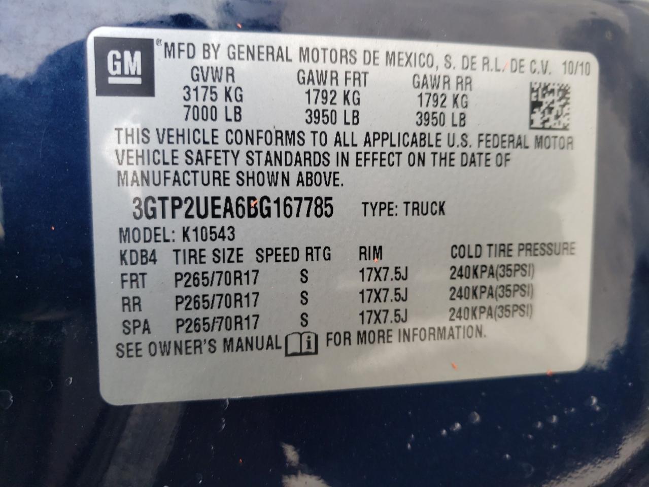 2011 GMC Sierra VIN 3GTP2UEA6BG167785 Copart auction photo, front end / side damage thumbnail 14