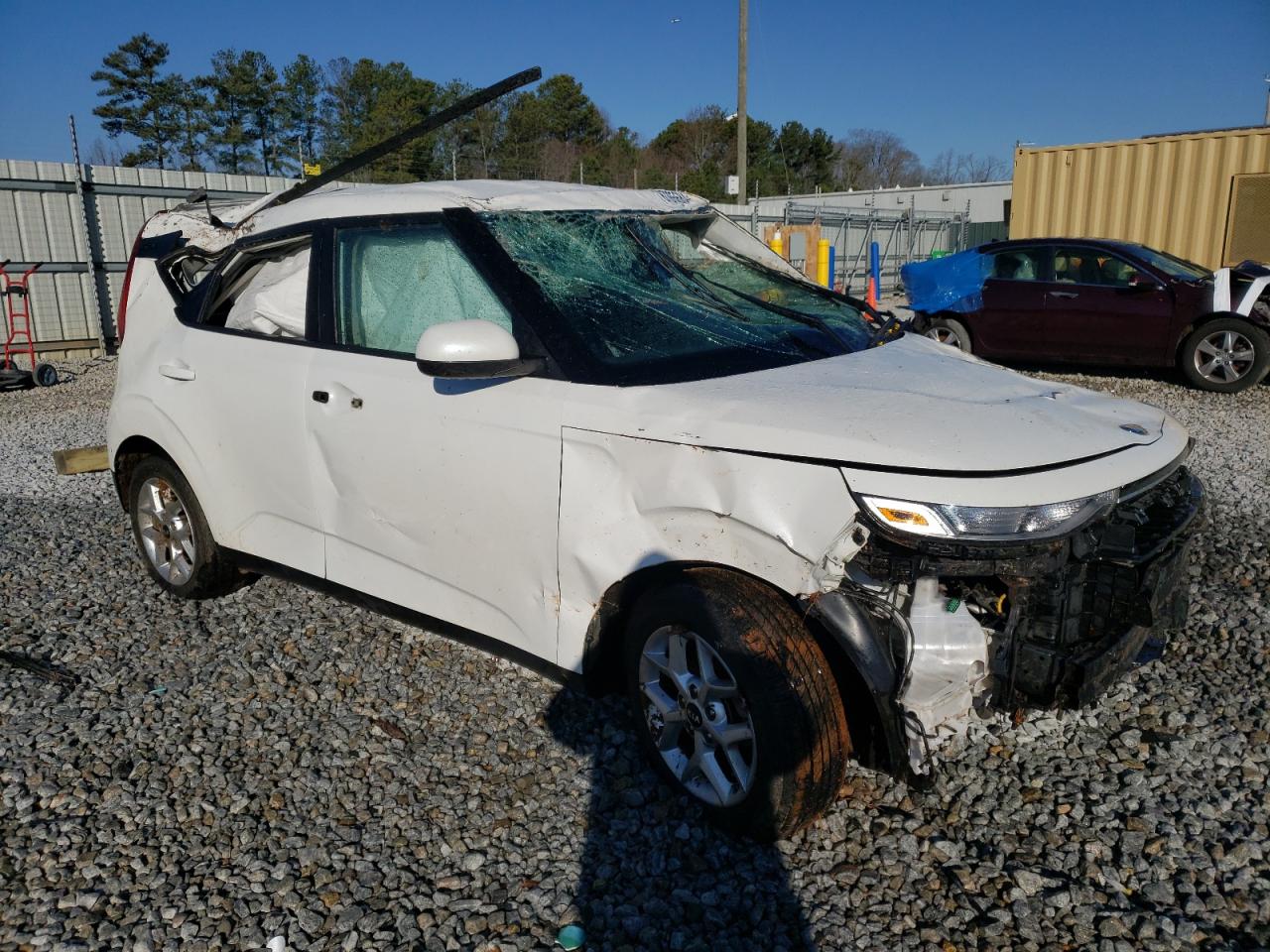 2021 KIA Soul VIN KNDJ23AUXM7140569 Copart auction photo, rollover damage thumbnail 4