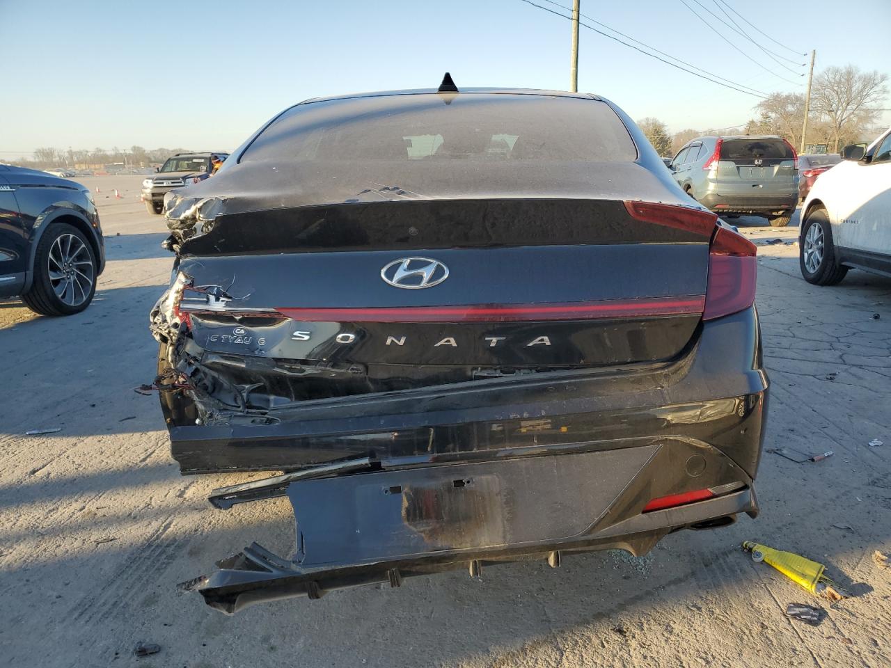 2022 Hyundai Sonata VIN KMHL64JA8NA201491 Copart auction photo, rear end / minor dent/scratches damage thumbnail 6