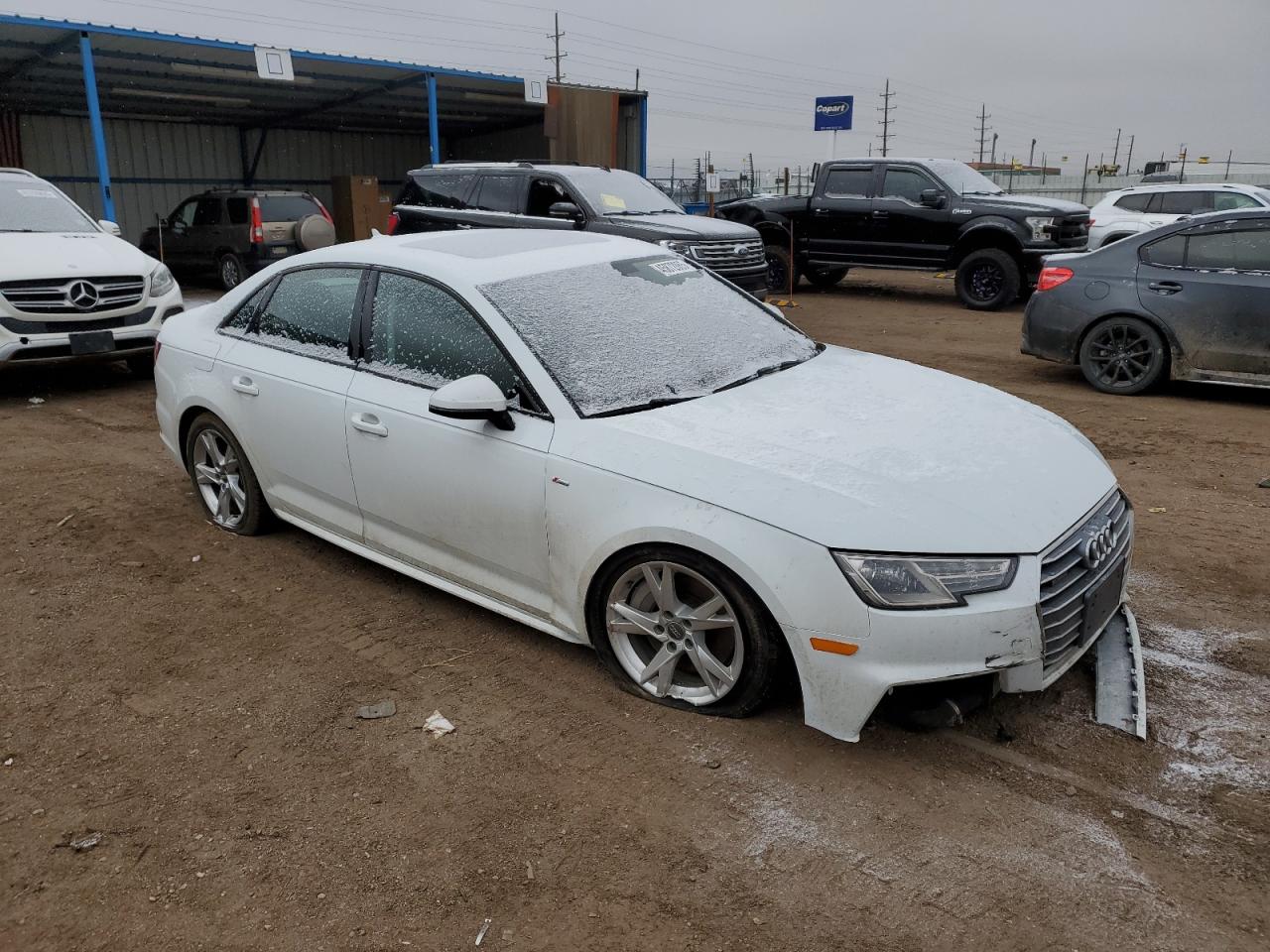 2018 Audi A4 VIN WAUDNAF43JA223564 Copart auction photo, undercarriage / front end damage thumbnail 4