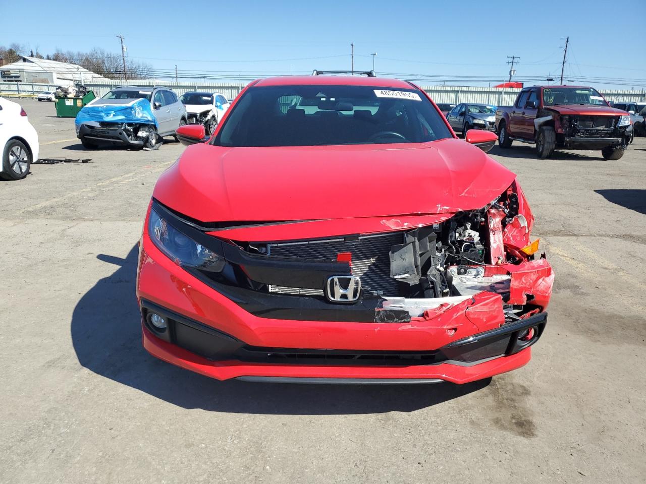 2021 Honda Civic VIN 2HGFC2F89MH519562 Copart auction photo, front end / side damage thumbnail 5