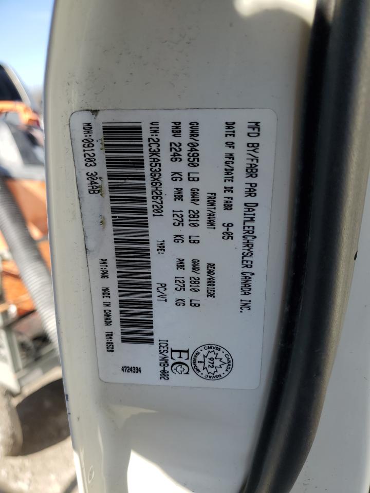 2006 Chrysler 300 VIN 2C3KA53GX6H267201 Copart auction photo, all over damage thumbnail 12