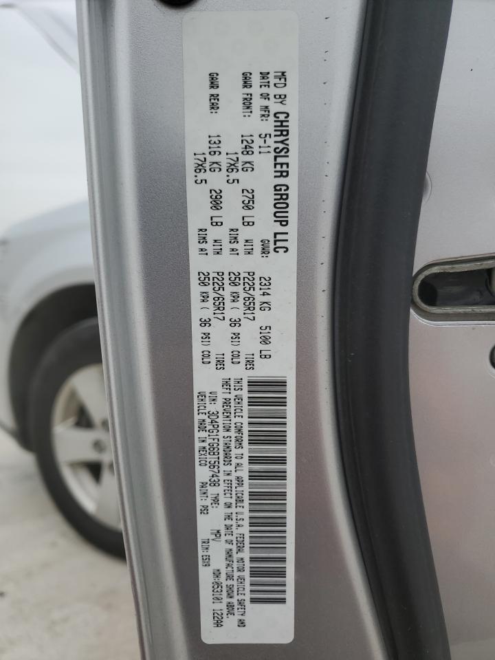 2011 Dodge Journey VIN 3D4PG1FG6BT567438 Copart auction photo, rear end / minor dent/scratches damage thumbnail 14