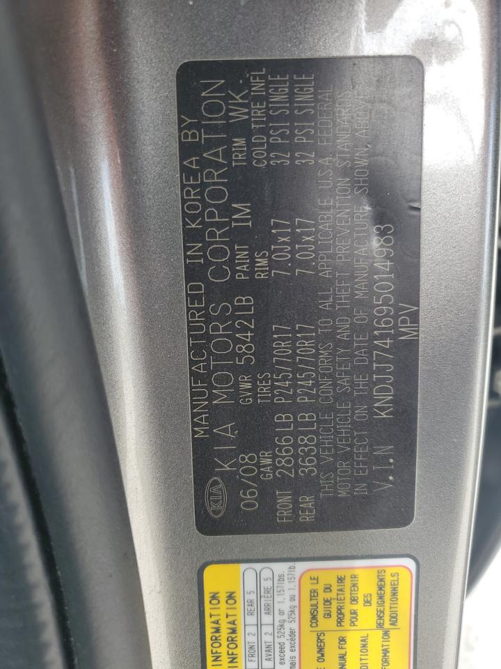 2009 KIA Mohave (borrego) VIN KNDJJ741695014983 Copart auction photo, all over damage thumbnail 15