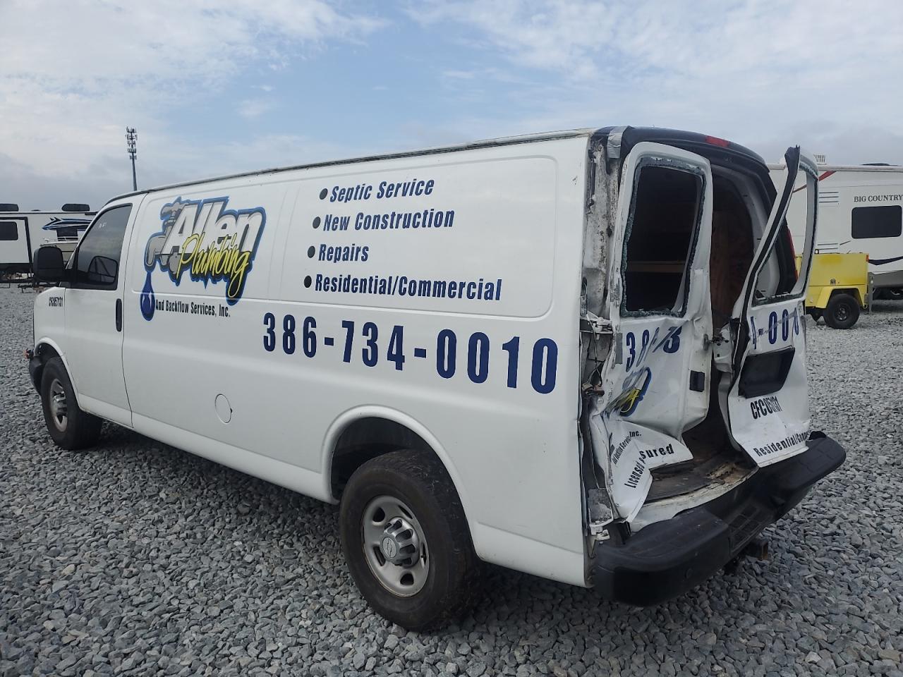 2015 Chevrolet Express VIN 1GCZGUCG8F1270910 Copart auction photo, rear end / front end damage thumbnail 3