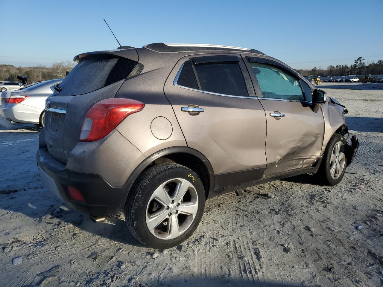 2015 Buick Encore VIN KL4CJFSB9FB059356 Copart auction photo, front end / side damage thumbnail 3