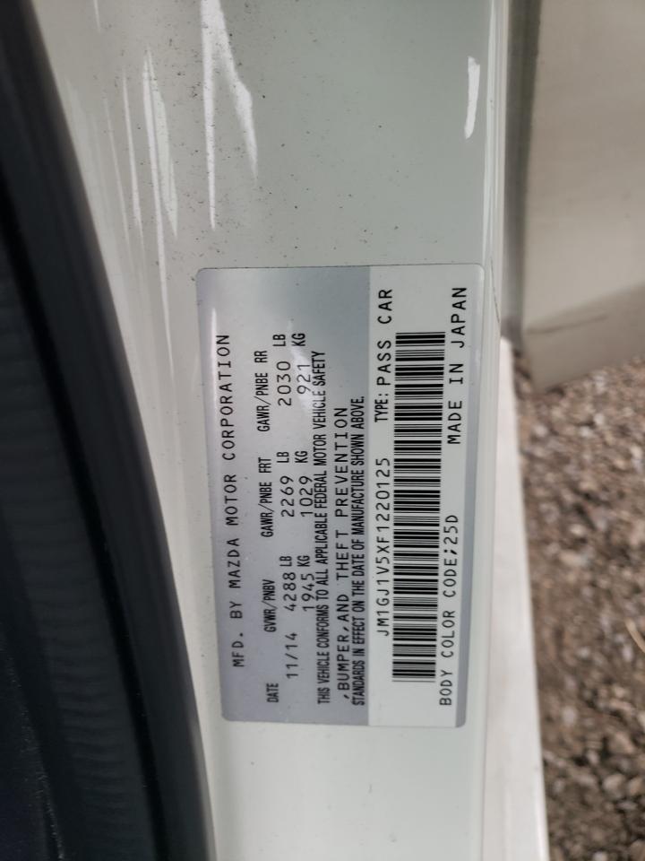 2015 Mazda 6 VIN JM1GJ1V5XF1220125 Copart auction photo, front end / minor dent/scratches damage thumbnail 14