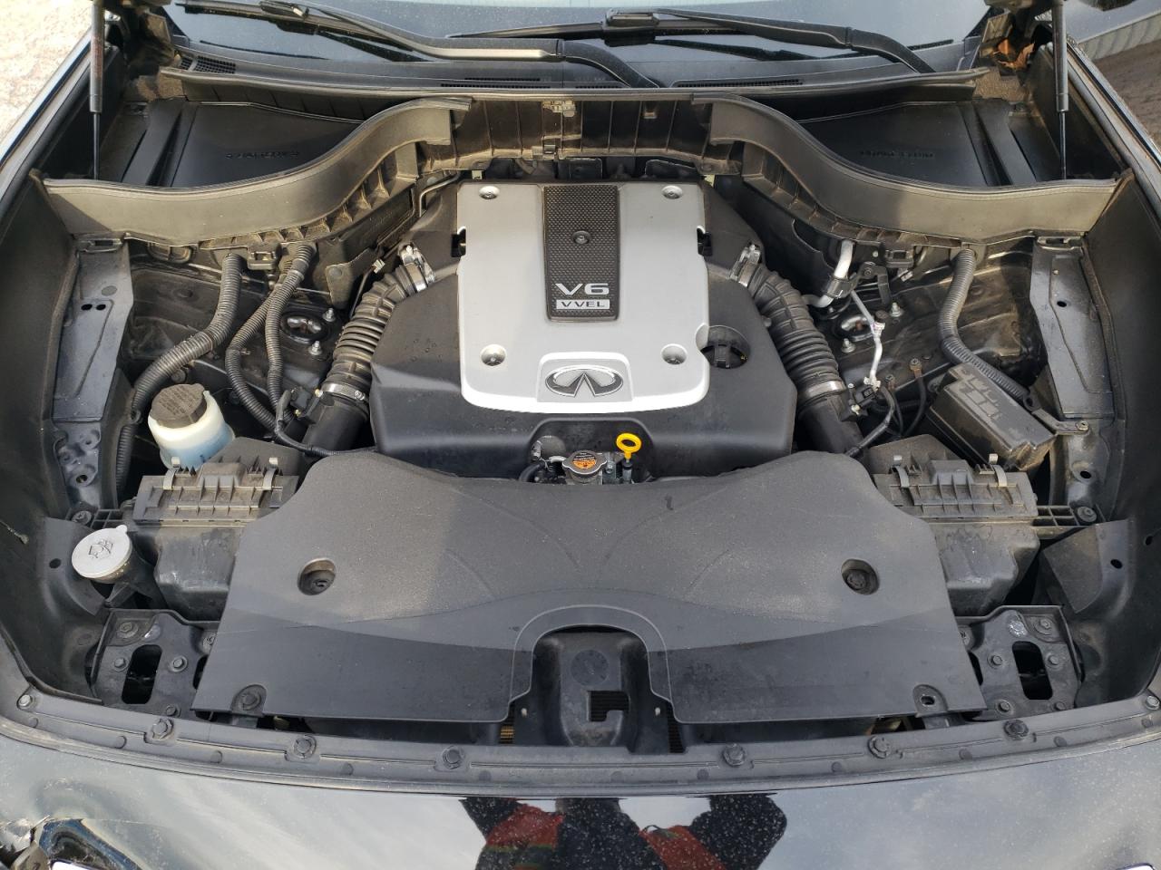 2014 Infiniti QX70 VIN JN8CS1MU6EM452341 Copart auction photo, front end / side damage thumbnail 12