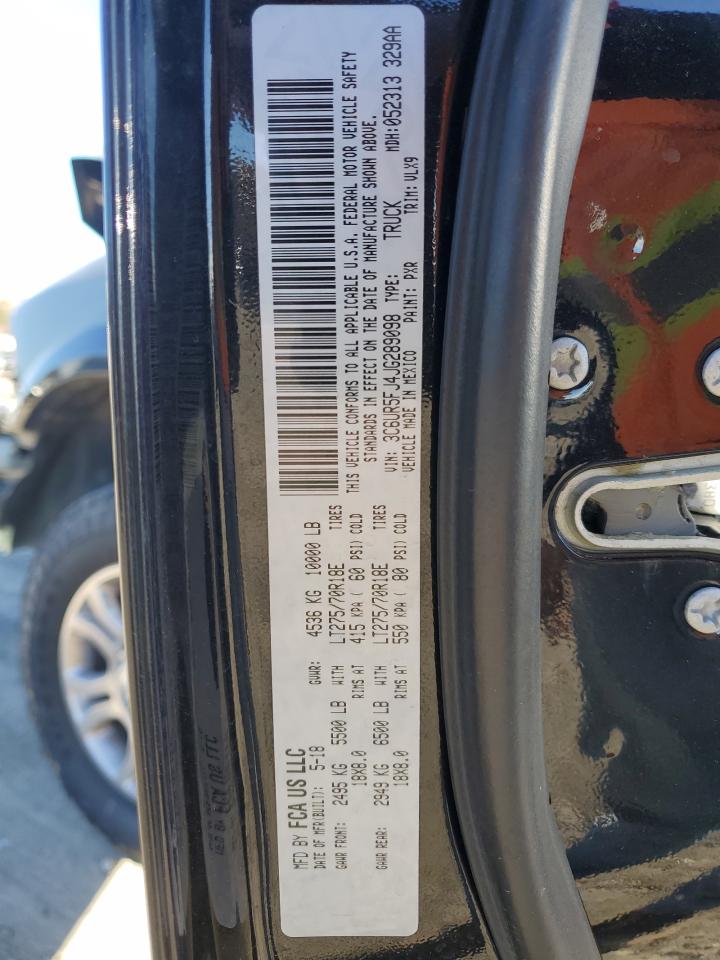 2018 RAM 2500 VIN 3C6UR5FJ4JG289098 Copart auction photo, front end / minor dent/scratches damage thumbnail 14
