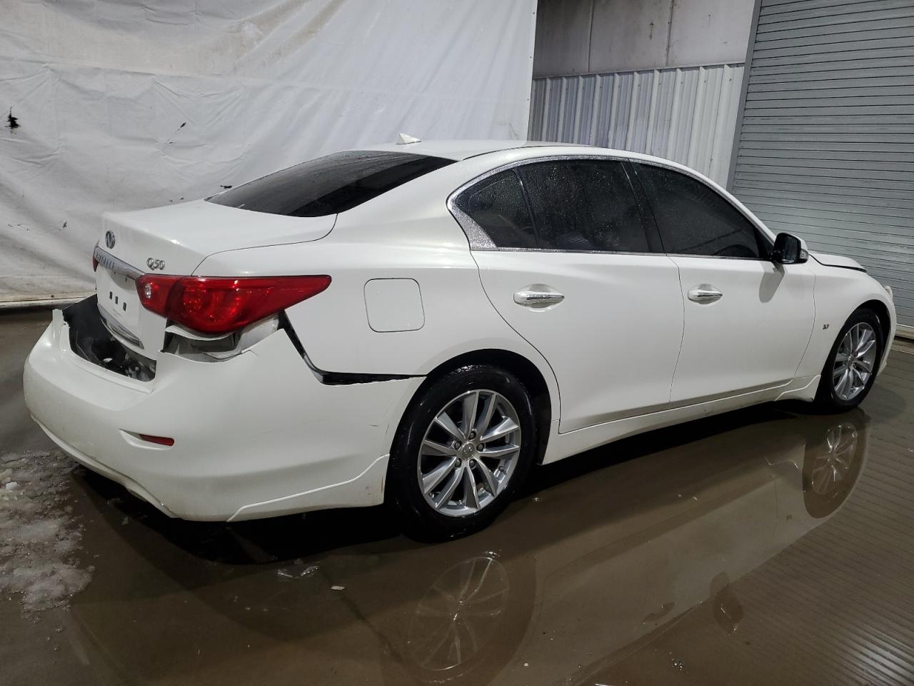 2014 Infiniti Q50 VIN JN1BV7AR8EM702828 Copart auction photo, all over damage thumbnail 3
