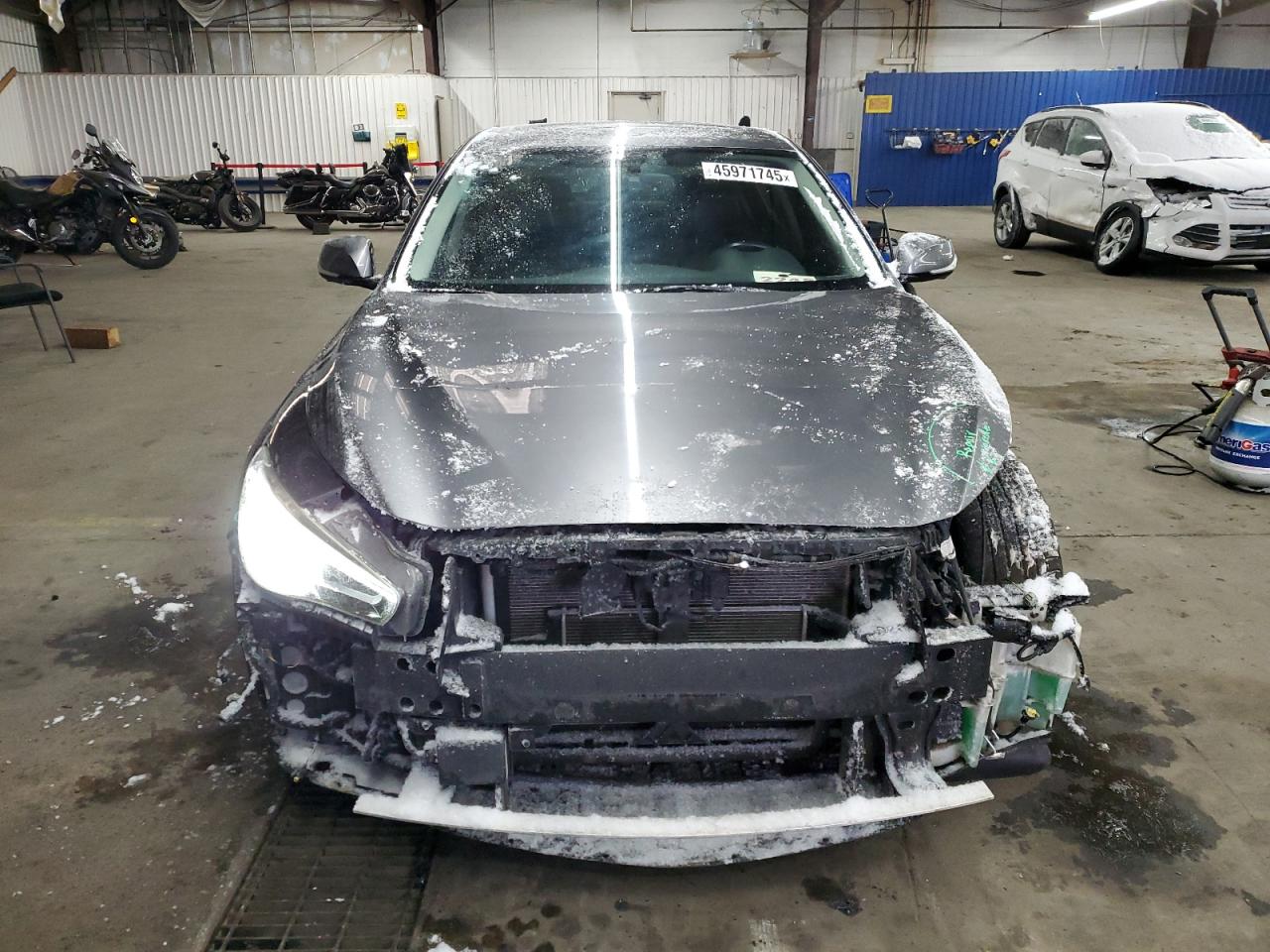 2014 Infiniti Q50 VIN JN1AV7ARXEM703345 Copart auction photo, front end damage thumbnail 5